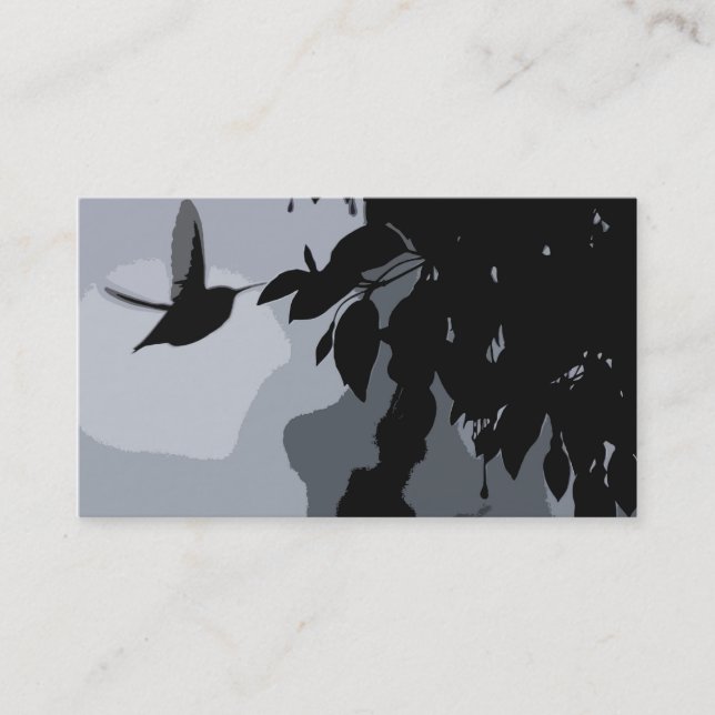 Silhouette des Kolibris u. der Fushia Visitenkarte (Vorderseite)
