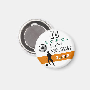 Silhouette des modernen Fußballspielers zum Geburt Magnet