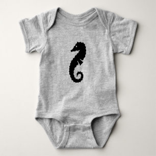 Silhouette des nautischen SEEPFERDS Baby Strampler