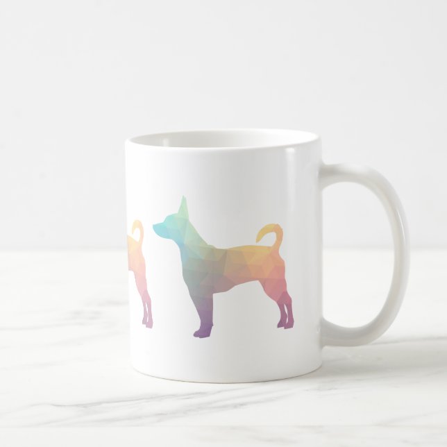 Silhouette des Ratten Terrier-Musters Kaffeetasse (Rechts)