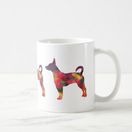 Silhouette des Ratten Terrier-Musters Tasse