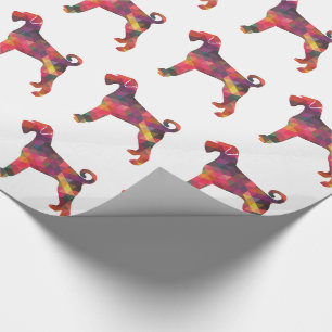 Silhouette des Riesenschnauzer Dog Geometric Muste Geschenkpapier