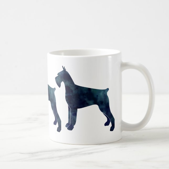 Silhouette des Riesenschnauzer geometrischen Muste Tasse (Rechts)