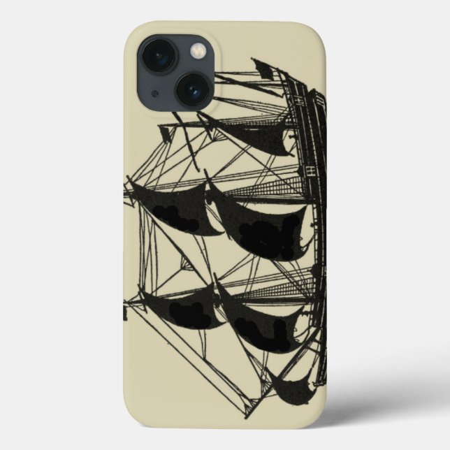 Silhouette des Schiffs mit türmenden Segeln Case-Mate iPhone Hülle (Rückseite)