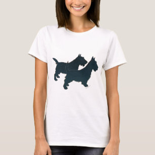Silhouette des Schottischen Terriers T-Shirt