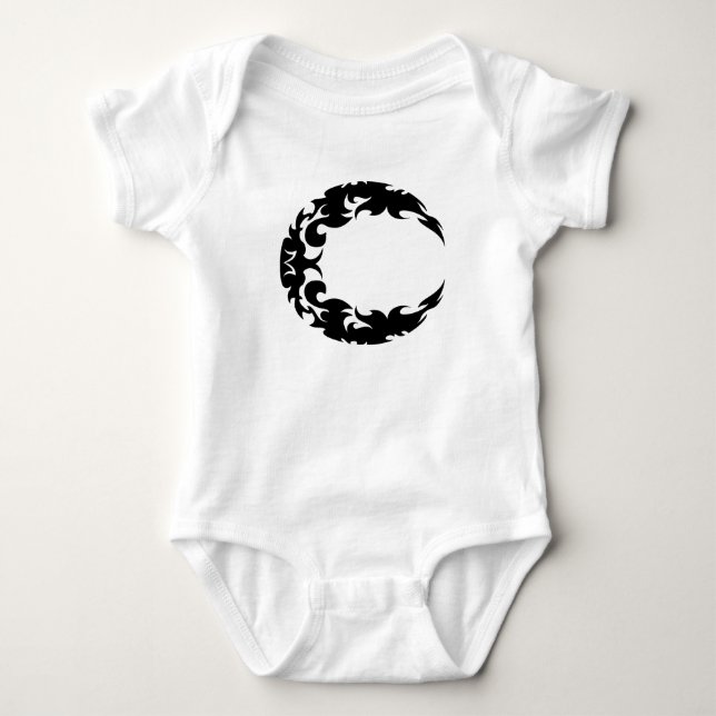 Silhouette des Schwarzen Halbmonds Baby Strampler (Vorderseite)