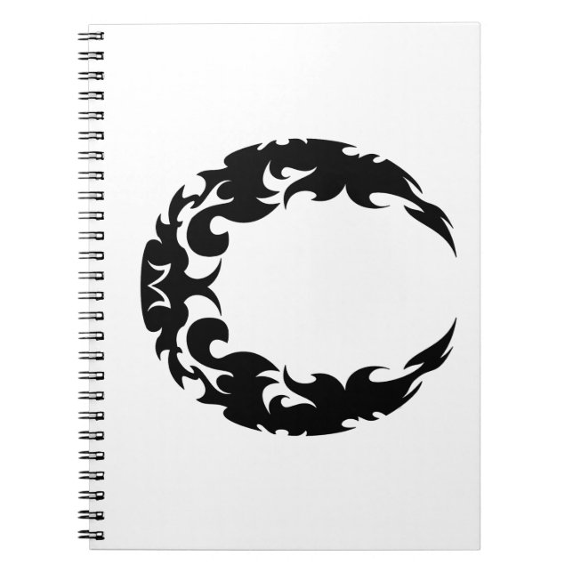 Silhouette des Schwarzen Halbmonds Notizblock (Vorderseite)