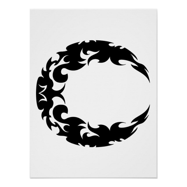 Silhouette des Schwarzen Halbmonds Poster (Vorderseite)