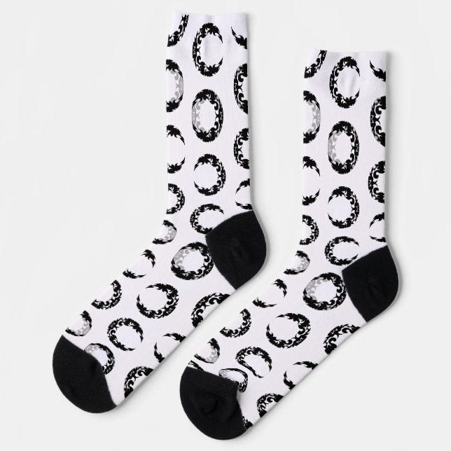 Silhouette des Schwarzen Halbmonds Socken (Linkes Detail)
