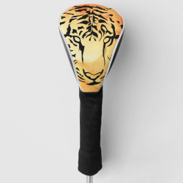 Silhouette des Schwarzen und Weißen Tiger Golf Headcover