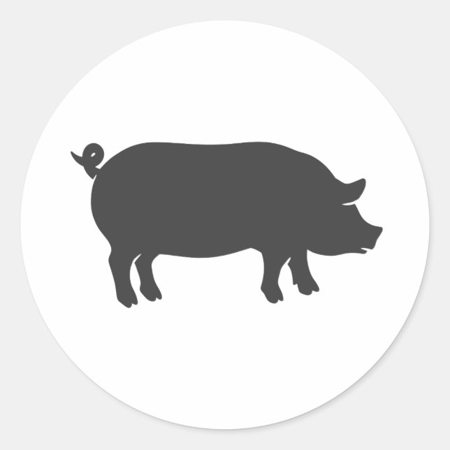 Silhouette des Schweinehaltungsbetriebs - Wählen S Runder Aufkleber (Vorderseite)