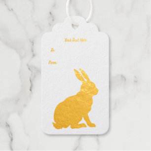 Silhouette des Sitting Bunny Rabbit Tall Oars Geschenkanhänger
