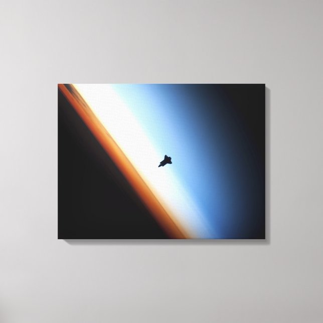 Silhouette des Space Shuttle Endeavour Leinwanddruck (Vorderseite)