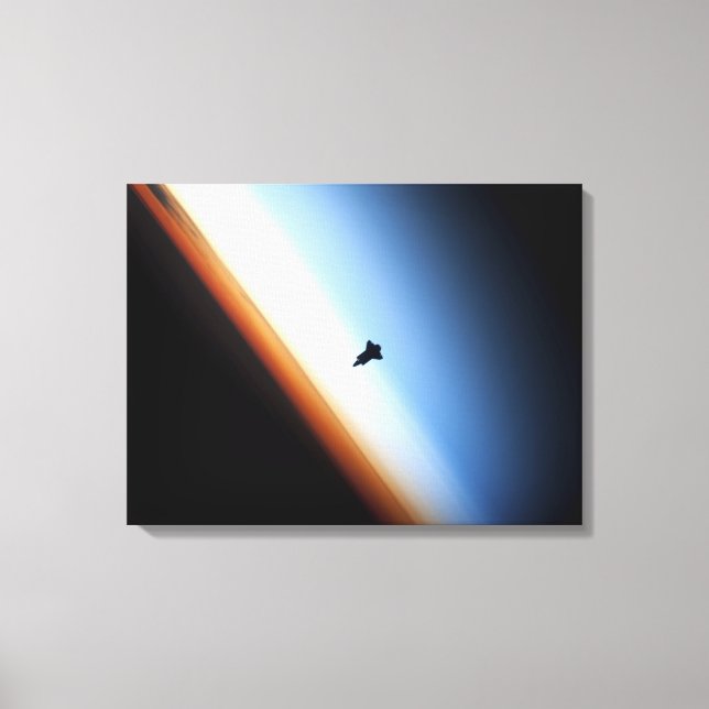Silhouette des Space Shuttle Endeavour Leinwanddruck (Vorderseite)