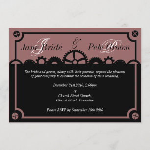 Silhouette des Uhrwerks, Einladung zur Hochzeit