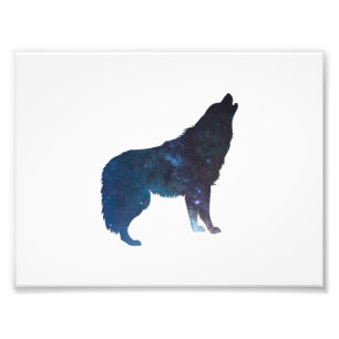 Silhouette des Wolf-Universums - Hintergrundfarbe Fotodruck