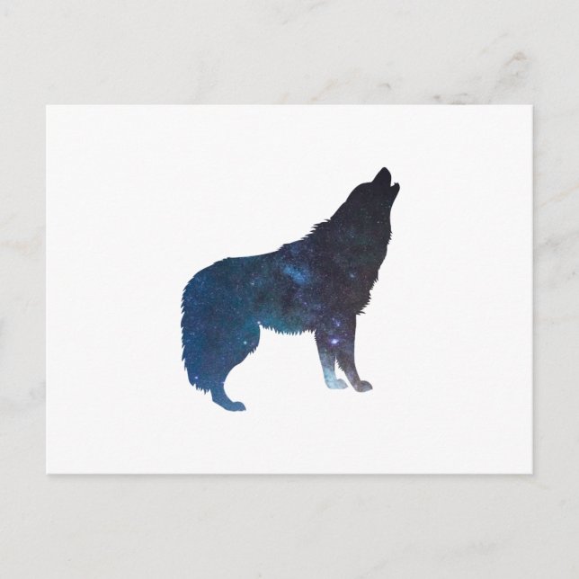 Silhouette des Wolf-Universums - Hintergrundfarbe  Postkarte (Vorderseite)