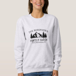 Silhouette-Design der Familienhäuser Bäume Gebirge Sweatshirt