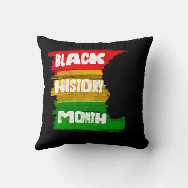 Silhouette-Design für Schwarze Geschichte Kissen (Rückseite)