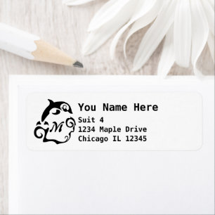 Silhouette Dolphin in einer Schwarzmeer-Wave-Monog