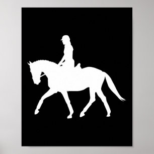 Silhouette Dressur Reitsport Eq Poster