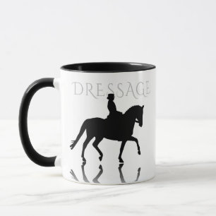 Silhouette Dressurpferd mit Reflektion Tasse