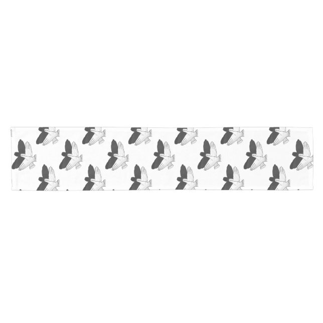 Silhouette Eagle Kurzer Tischläufer (Horizontal)