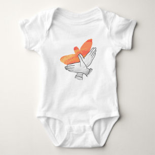 Silhouette Eagle Orange Baby Strampler