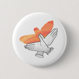 Silhouette Eagle Orange Button