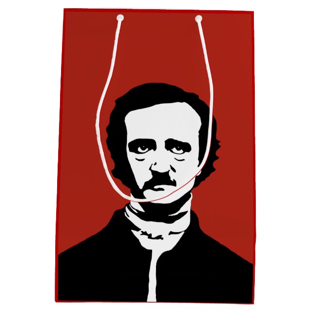 Silhouette Edgar Allan Poe Mittlere Geschenktüte (Rückseite)
