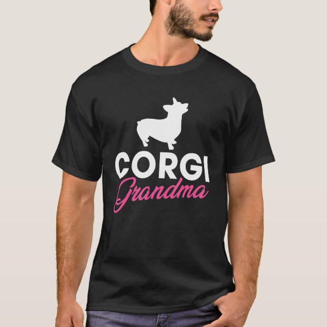Silhouette einer Corgi-Oma T-Shirt (Vorderseite)