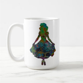 Silhouette einer Dame Kaffeetasse