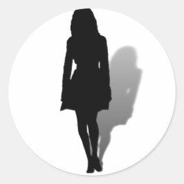 Silhouette einer Frau Runder Aufkleber