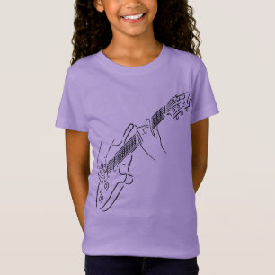 Silhouette einer Gitarre. Rock Guitarist. Bass. T-Shirt