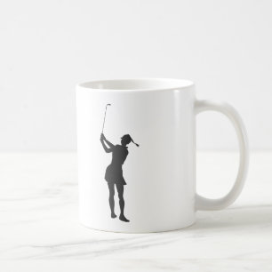 Silhouette einer Golfspielerin Kaffeetasse
