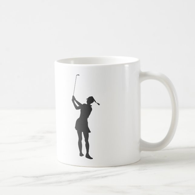 Silhouette einer Golfspielerin Kaffeetasse (Rechts)