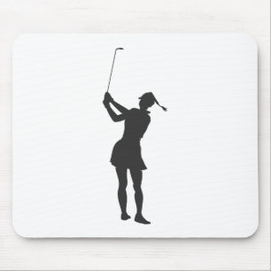 Silhouette einer Golfspielerin Mousepad