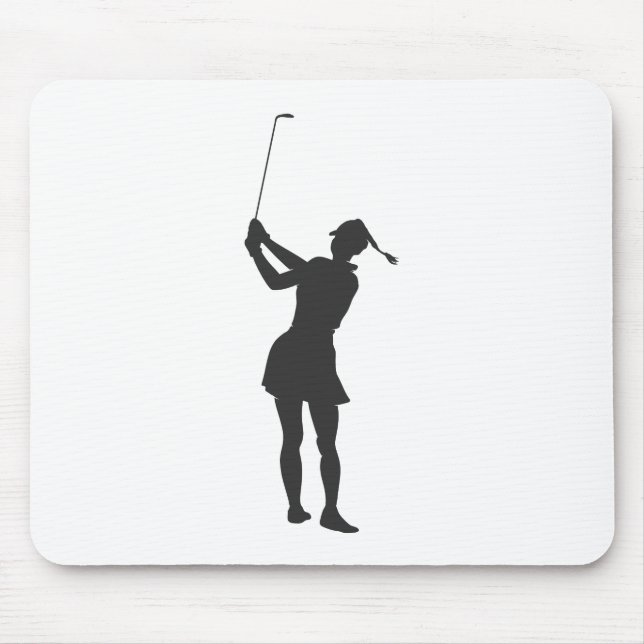 Silhouette einer Golfspielerin Mousepad (Vorne)