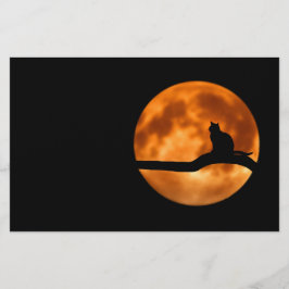 Silhouette einer schwarzen Katze in einem Baum Briefpapier