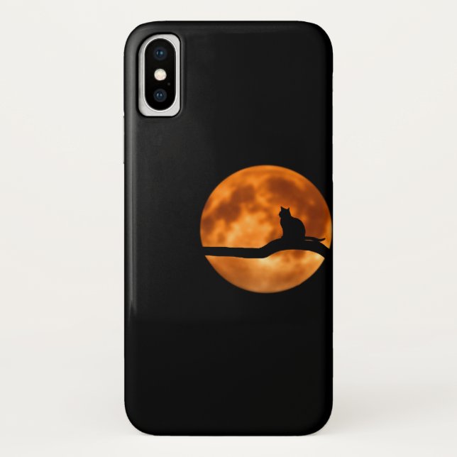 Silhouette einer schwarzen Katze in einem Baum Case-Mate iPhone Hülle (Rückseite)