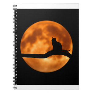 Silhouette einer schwarzen Katze in einem Baum Notizblock