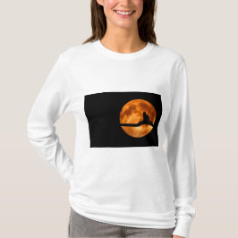 Silhouette einer schwarzen Katze in einem Baum T-Shirt