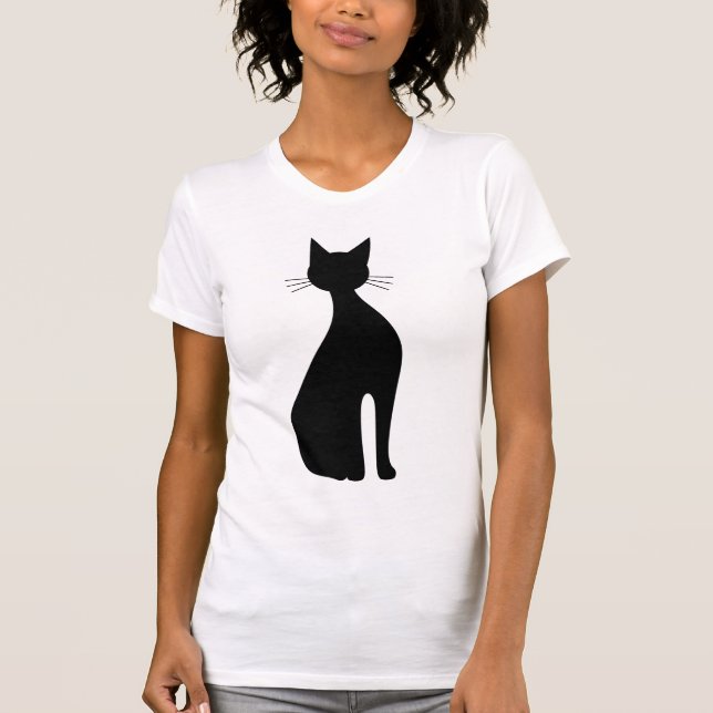 Silhouette einer Sitting Cat T-Shirt (Vorderseite)