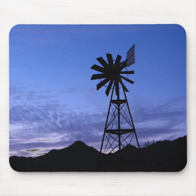 Silhouette einer Windmühle Mousepad (Vorne)