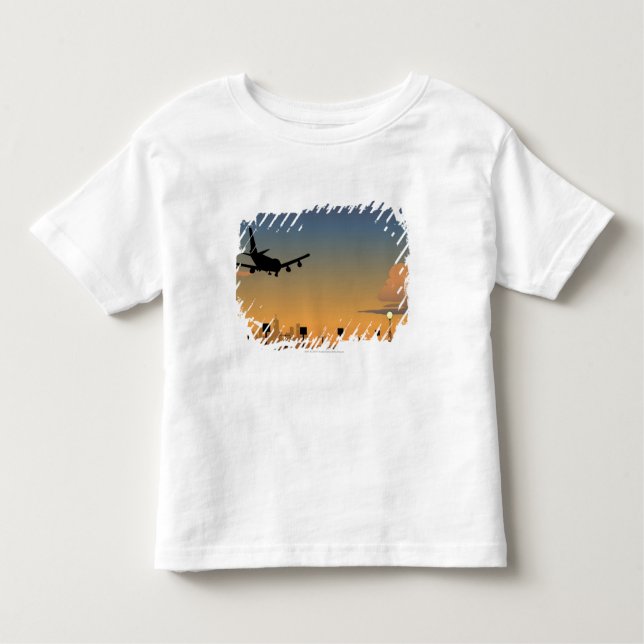 Silhouette eines Flugzeuges im Flug Kleinkind T-shirt (Vorderseite)
