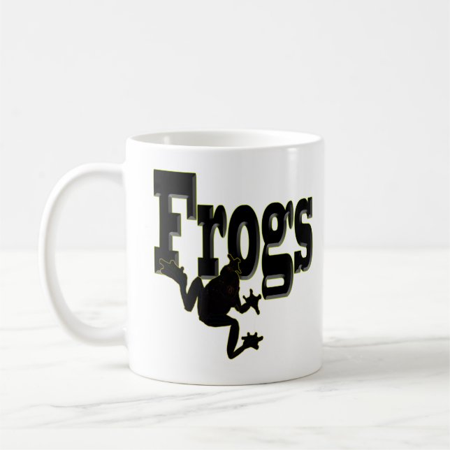 Silhouette eines Frosches Klettern in das Wort 'Fr Kaffeetasse (Links)
