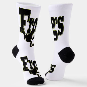 Silhouette eines Frosches Klettern in das Wort 'Fr Socken