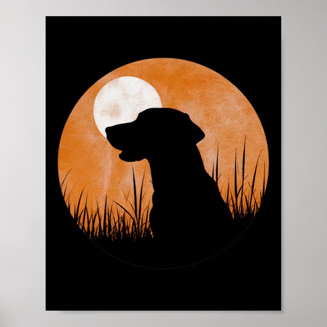 Silhouette eines Jagdschwarzes oder eines Gelben L Poster (Vorne)