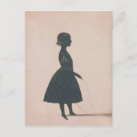 Silhouette eines Mädchens mit einem Seil