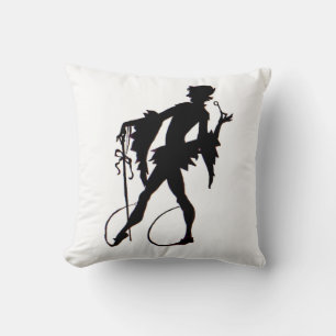 Silhouette eines Magiers aus den 1920er Jahren Kissen